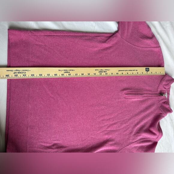 PETER MILLAR Tri Blend Melange Quarter Zip Dark Pink Mens Small Golf Tennis Date - Picture 8 of 9